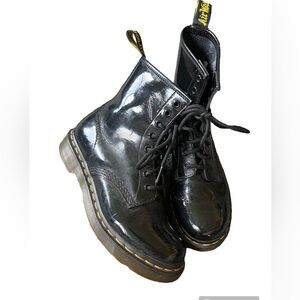 Dr Martens 1460 Black Patent Leather Boots, size 7